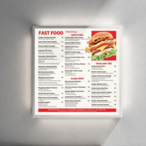 Menu lumineux led imprimé 60x60cm